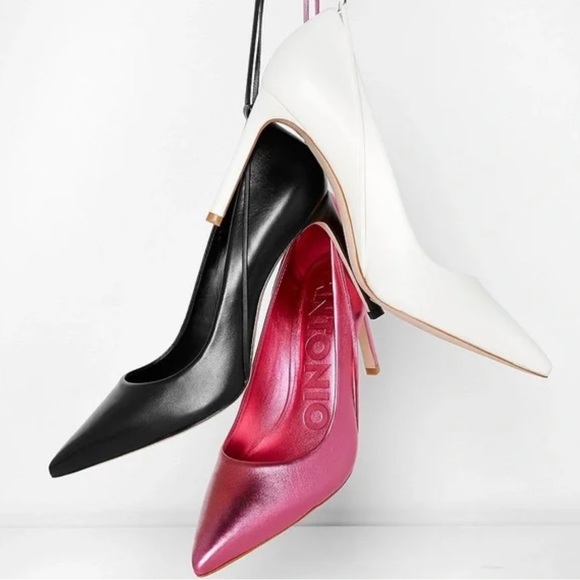 Antonio Melani Black Lace-Up Strap Pumps - Picture 3 of 9